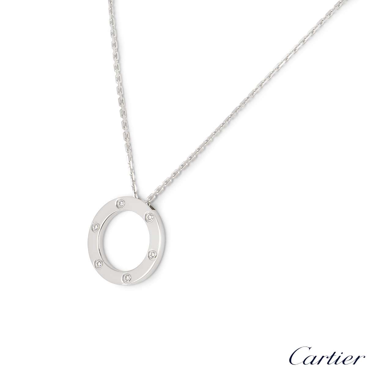 Cartier White Gold Diamond Love Pendant B7014900 | Rich Diamonds